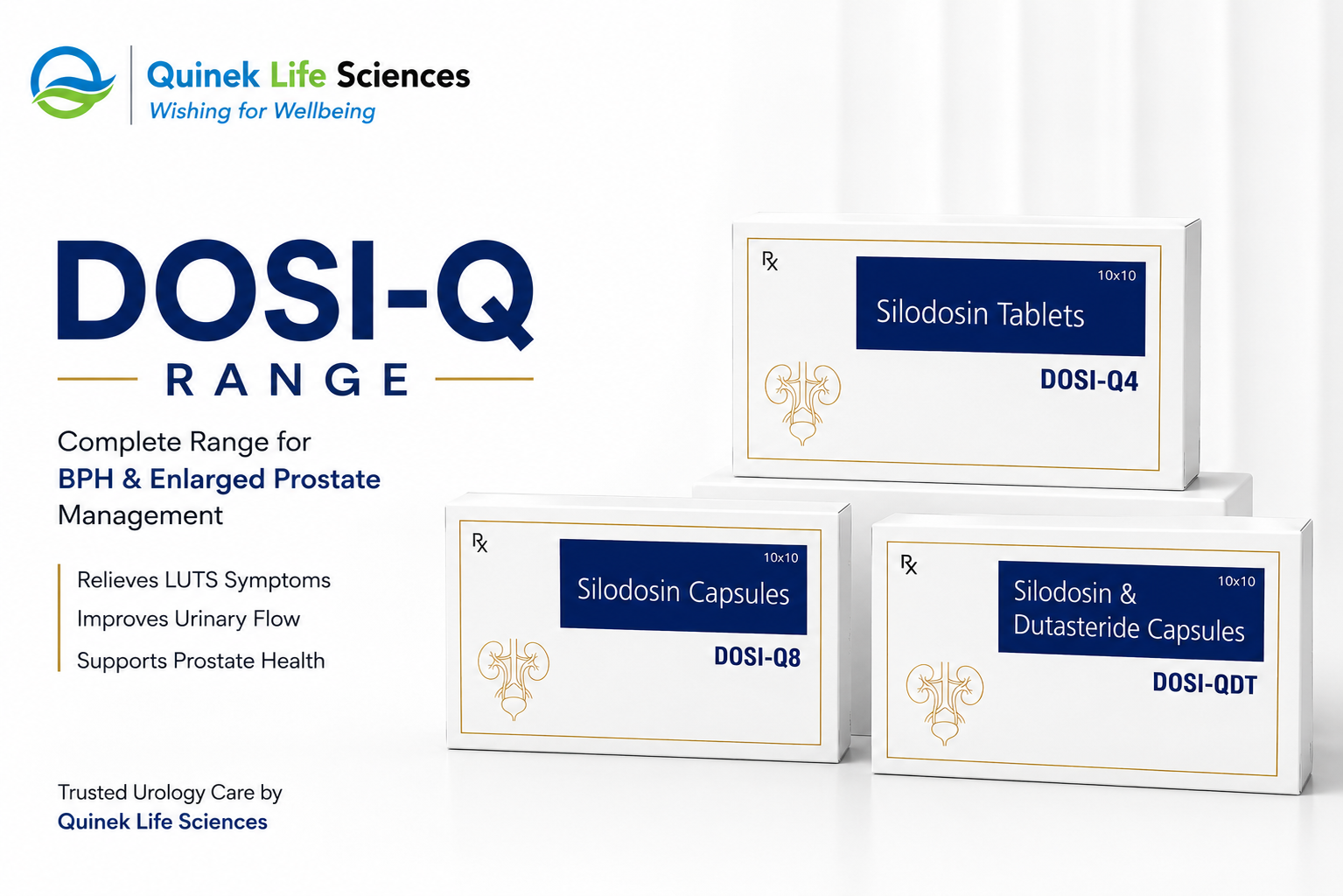 DOSI-Q Range — Silodosin 4mg & 8mg for Enlarged Prostate (BPH) India Quinek Life Sciences