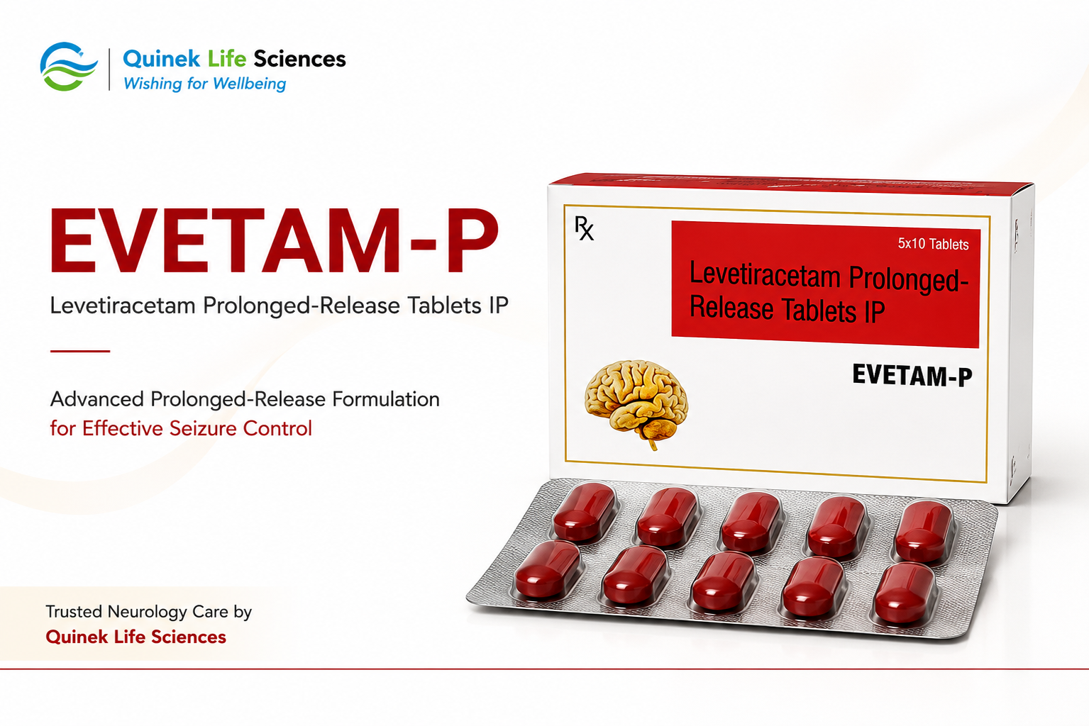 EVETAM-P — Levetiracetam 500mg Prolonged Release for Epilepsy India | Quinek