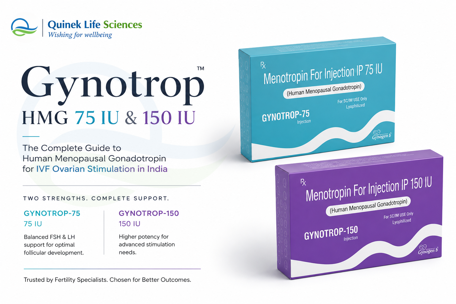 Gynotrop HMG 75 IU & 150 IU — Human Menopausal Gonadotropin for IVF India